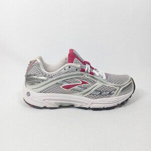 BROOKS Womens Athletic Running Shoes Gray Pink Low Top Lace Up Mesh Size 6.5